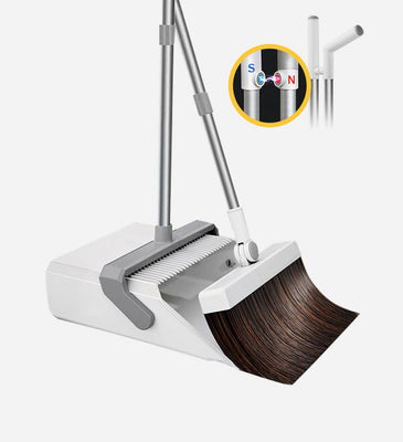 BlushBite® Broom and Windproof Dustpan with Adjustable Handle