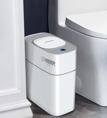 BlushBite® Motion Sensor Smart Trash Can with Lid Touchless Garbage Can for Bathroom