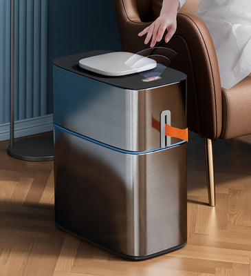 BlushBite® 4.5 GalStainless Steel Automatic Touchless Infrared Motion Sensor Trash Can