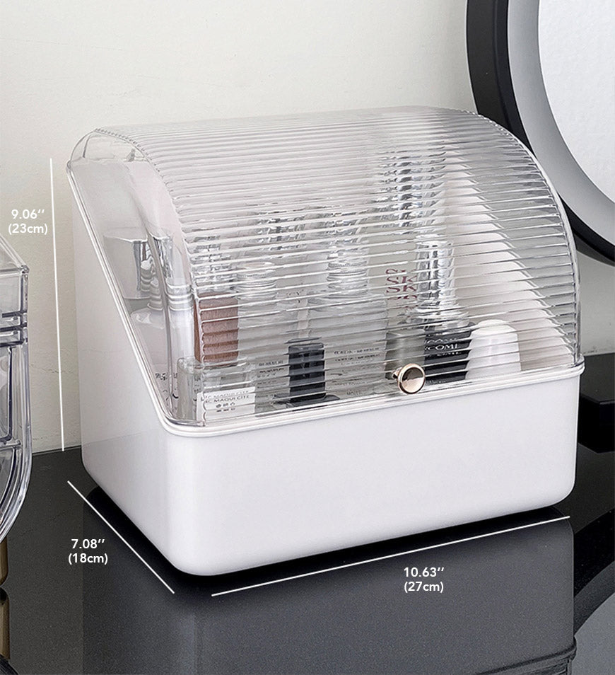 BlushBite® Layerable Concise White Cosmetics Storage Case with Drawer
