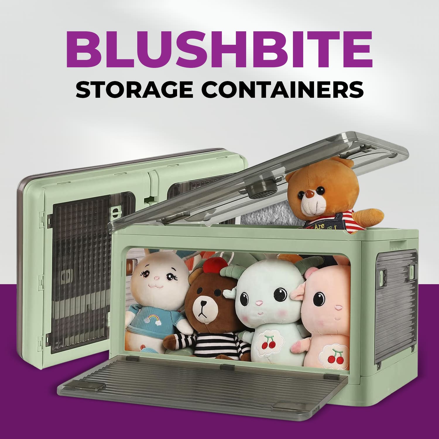 BlushBite™ Collapsible Plastic Storage Containers, For Clothes,Blankets,Toys etc.