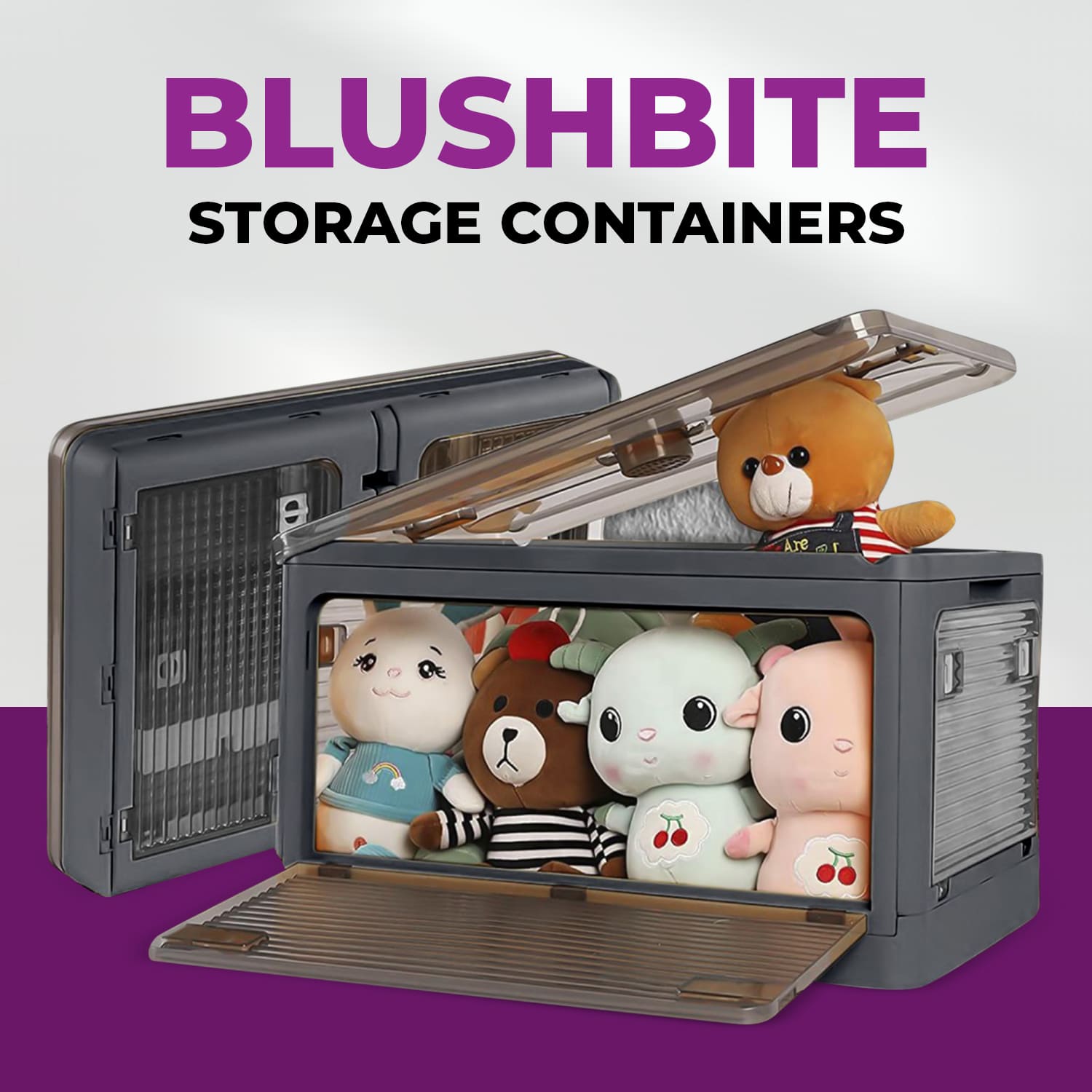 BlushBite™ Collapsible Plastic Storage Containers, For Clothes,Blankets,Toys etc.