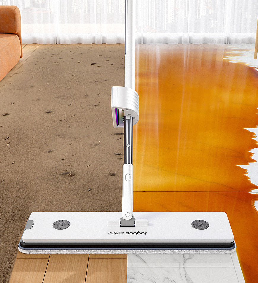 BlushBite® Flat Microfiber Mop with Integrated Wringing with 4 Microfiber Pads Z179