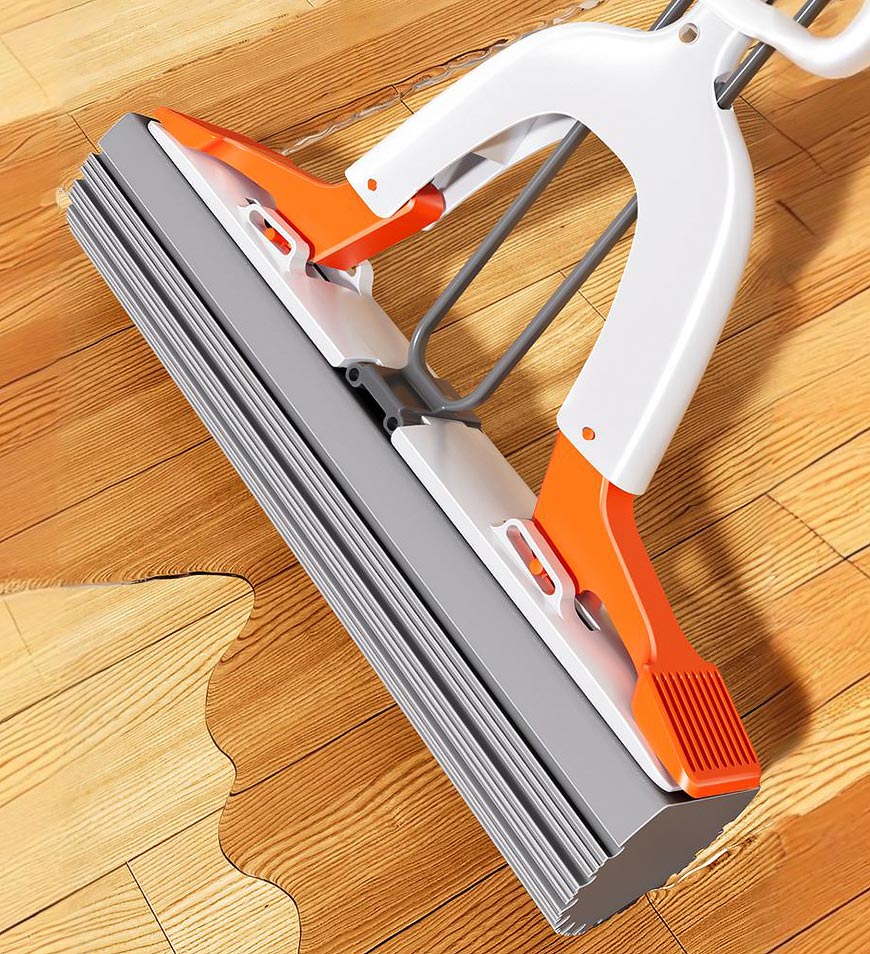 BlushBite® Self Squeeze Sponge Mop With 2 PVA Absorbent Mop Head Refills Z201