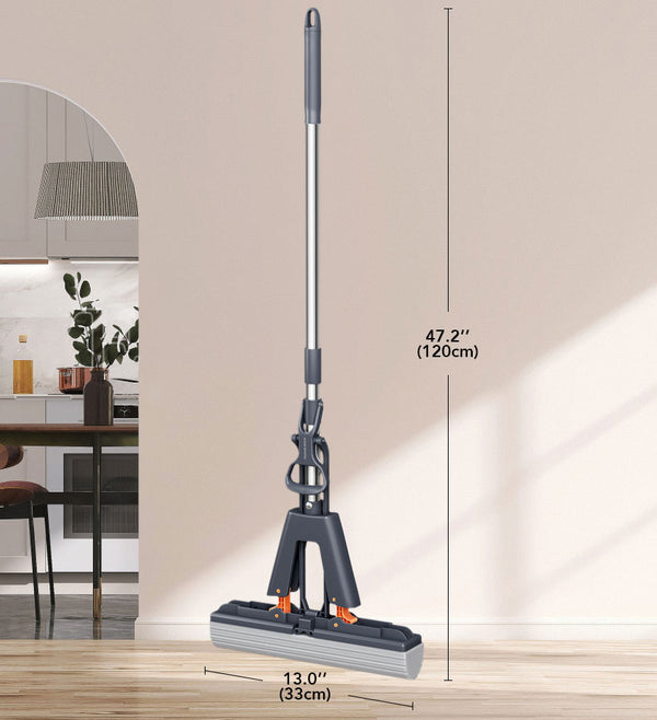 BlushBite® Self-Wringing Sponge Mops For Floor Cleaning Squeeze Z175