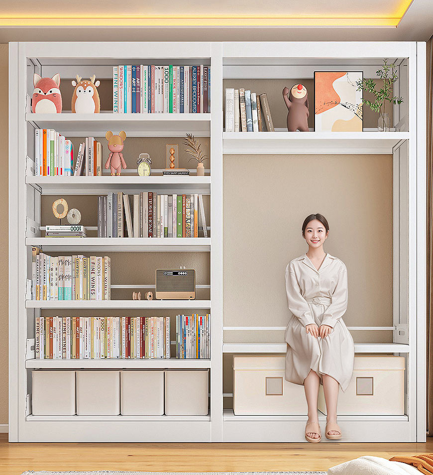 BlushBite® Heavy Duty Metal Adjustable Bookshelf F214