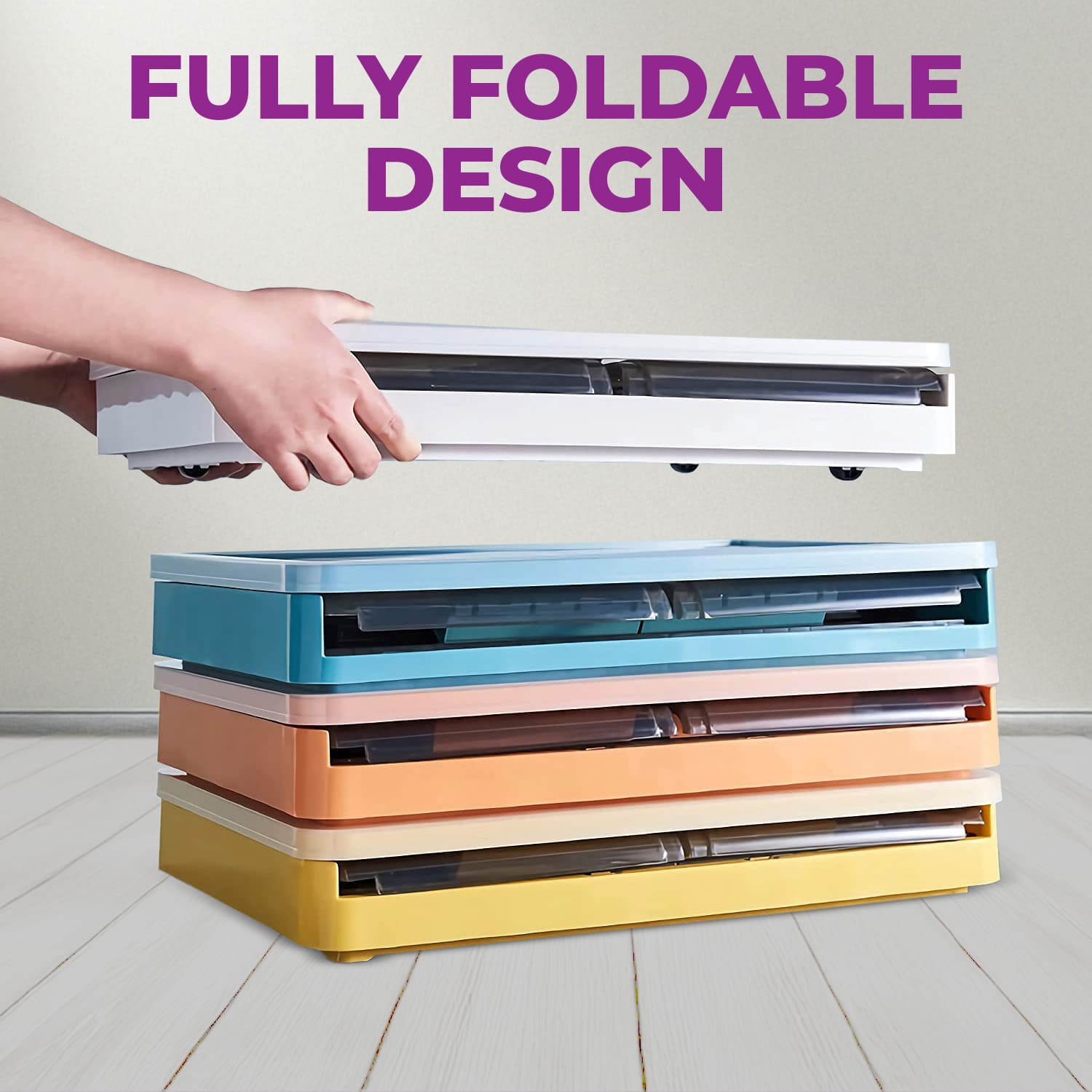 BlushBite™ Collapsible Plastic Storage Containers, For Clothes,Blankets,Toys etc.