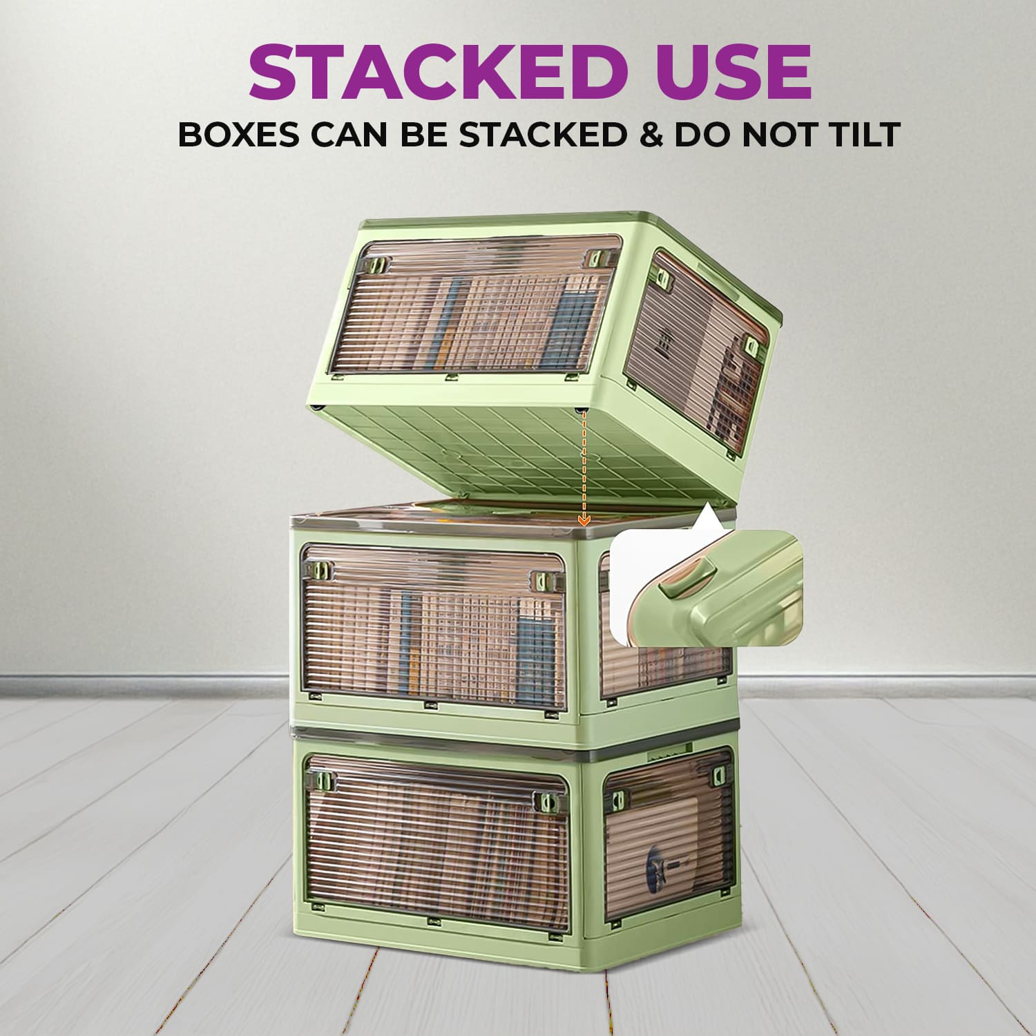 BlushBite™ Collapsible Plastic Storage Containers, For Clothes,Blankets,Toys etc.