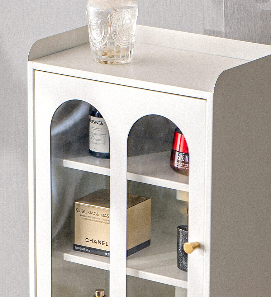 BlushBite® Metal Desktop Display Cabinet With Drawers