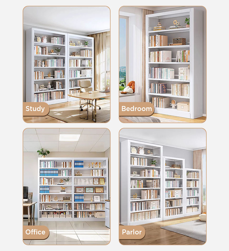 BlushBite® Heavy Duty Metal Adjustable Bookshelf F214