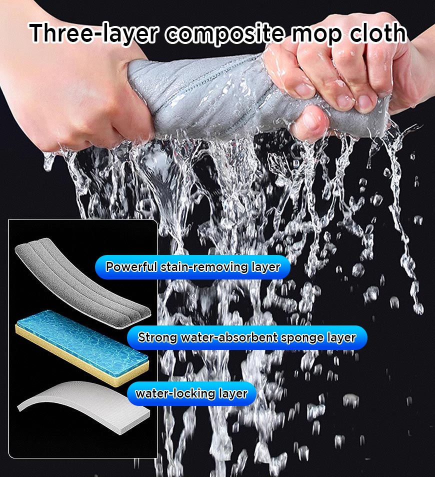 BlushBite® 2 Pcs Large Flat Floor Mop and Bucket Set With Upgrade Wringer Set Z41