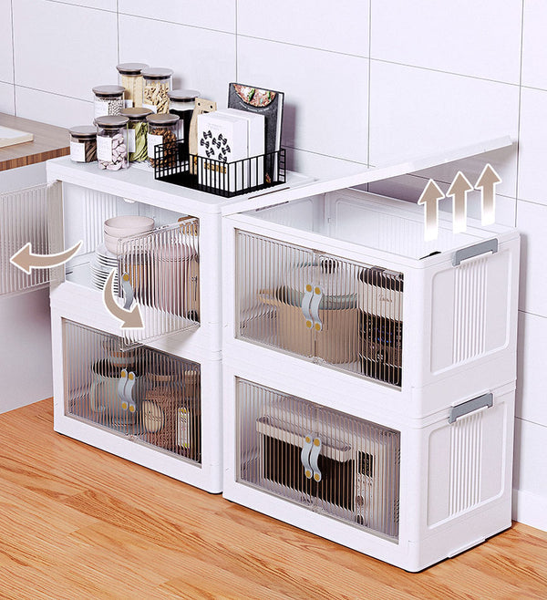 BlushBite® Large-Capacity Folding Storage Bins With Lids and Wheels