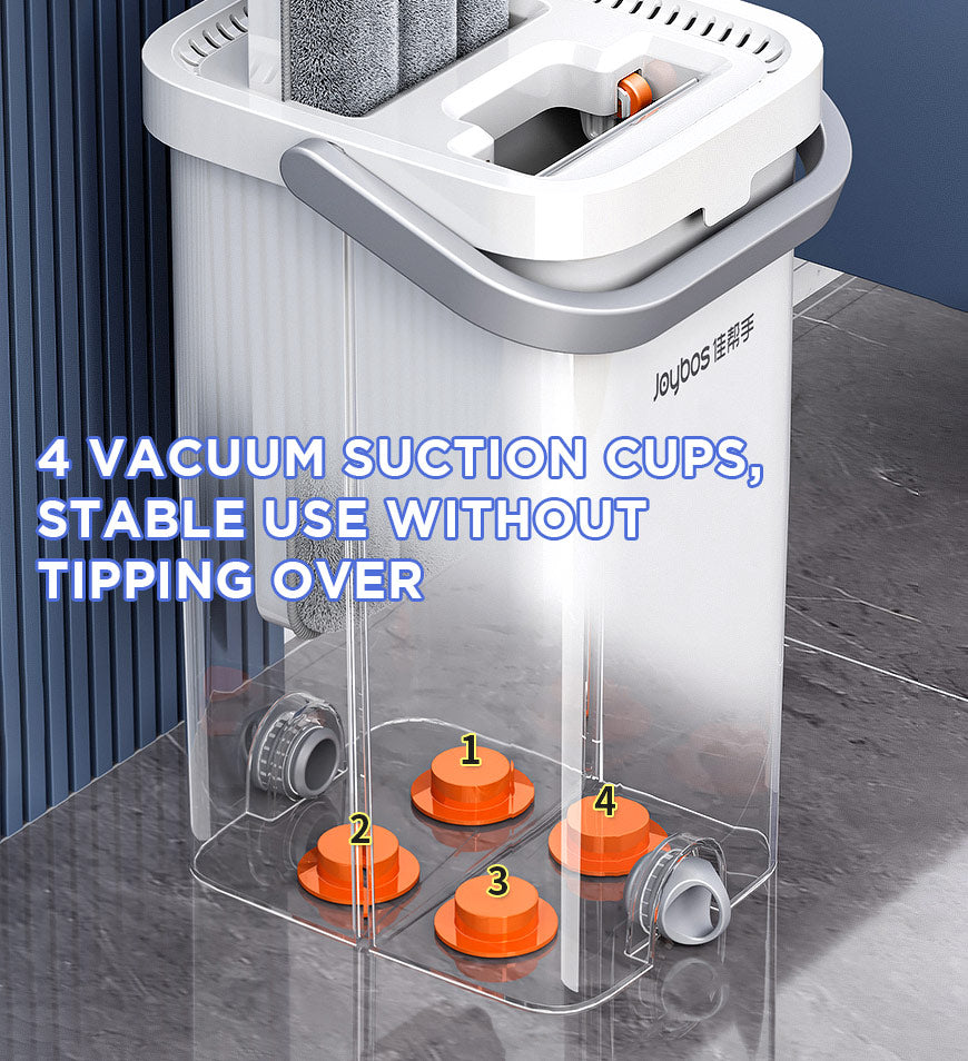 BlushBite® Hand Free Flat Mop and Bucket Set With 3 Scrapers Z117