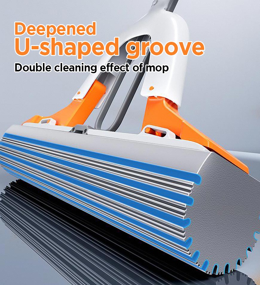 BlushBite® Self Squeeze Sponge Mop With 2 PVA Absorbent Mop Head Refills Z201