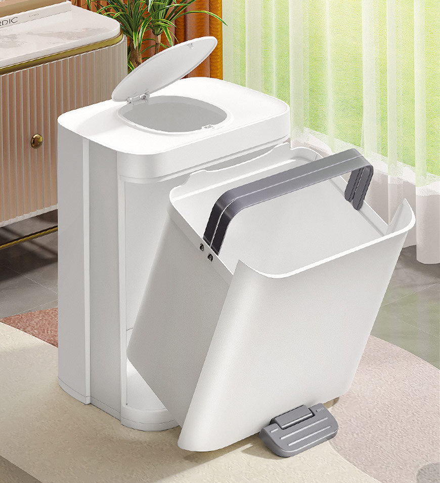 BlushBite® 4.2 Gal Step Trash Can with Small Lid and Hand Free Foot Pedal