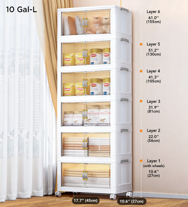 BlushBite® Large-Capacity Folding Storage Bins With Lids and Wheels