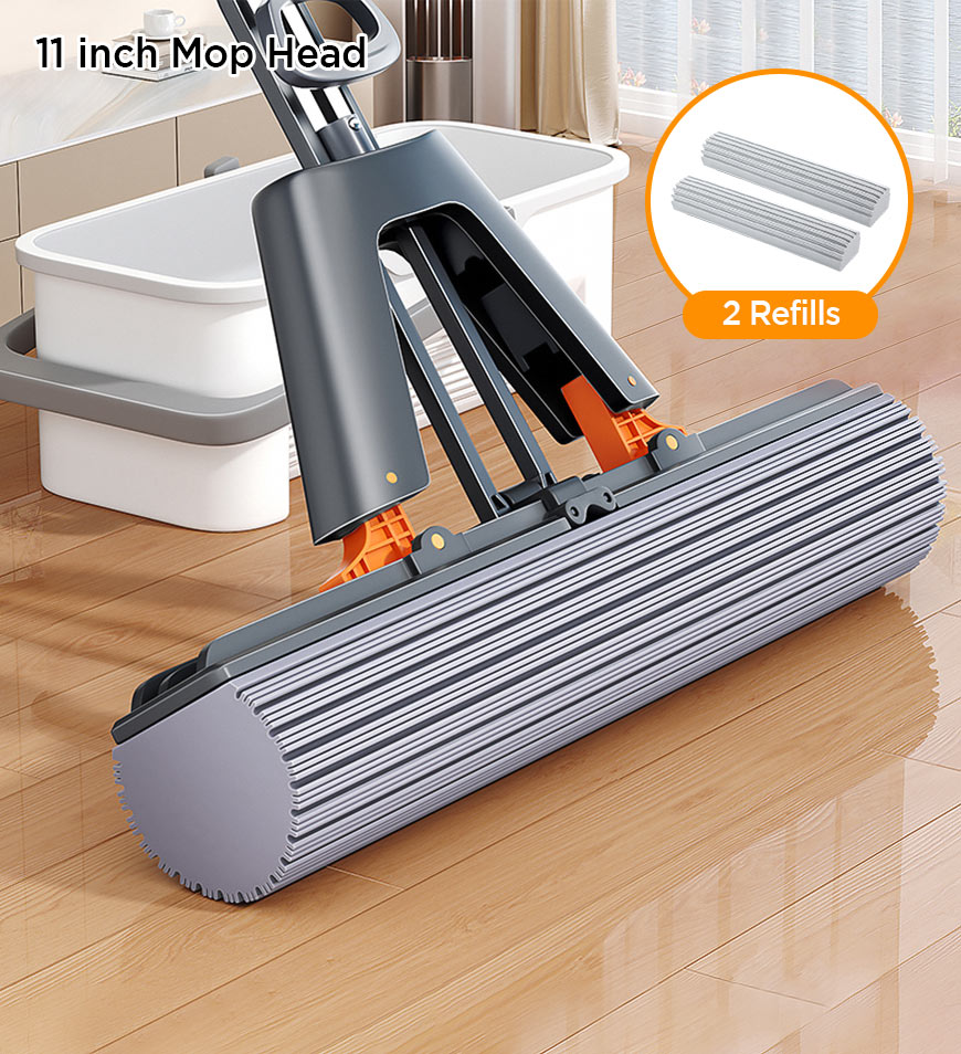 BlushBite® Wing Self Squeeze Spong Mop With 56.7 Inch Retractable Pole Z174