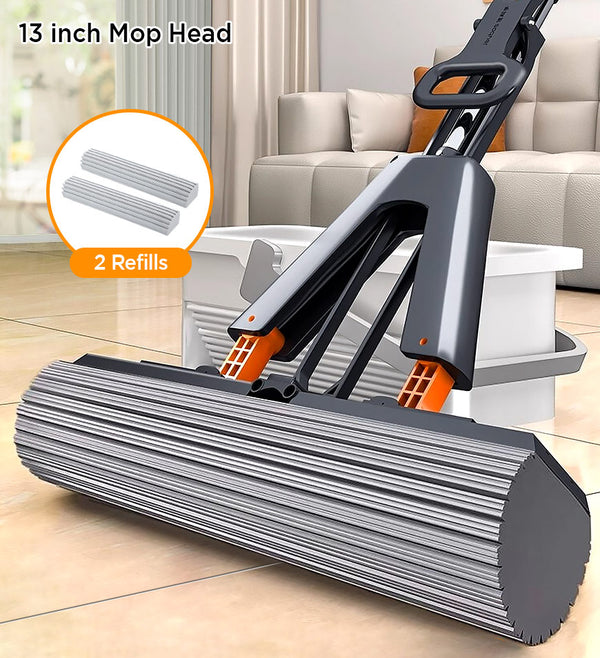 BlushBite® Self-Wringing Sponge Mops For Floor Cleaning Squeeze Z175