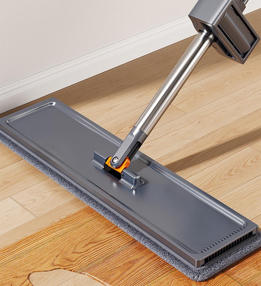 BlushBite® Hands Free Self Wringing Floor Cleaning Flat Mop Z150