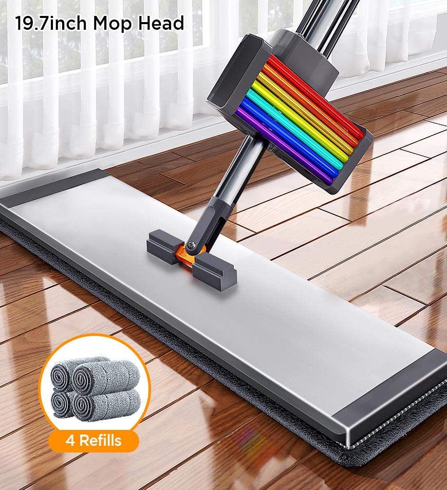 BlushBite® Hands Free Aluminum Flat Mop Wet and Dry Use Z152