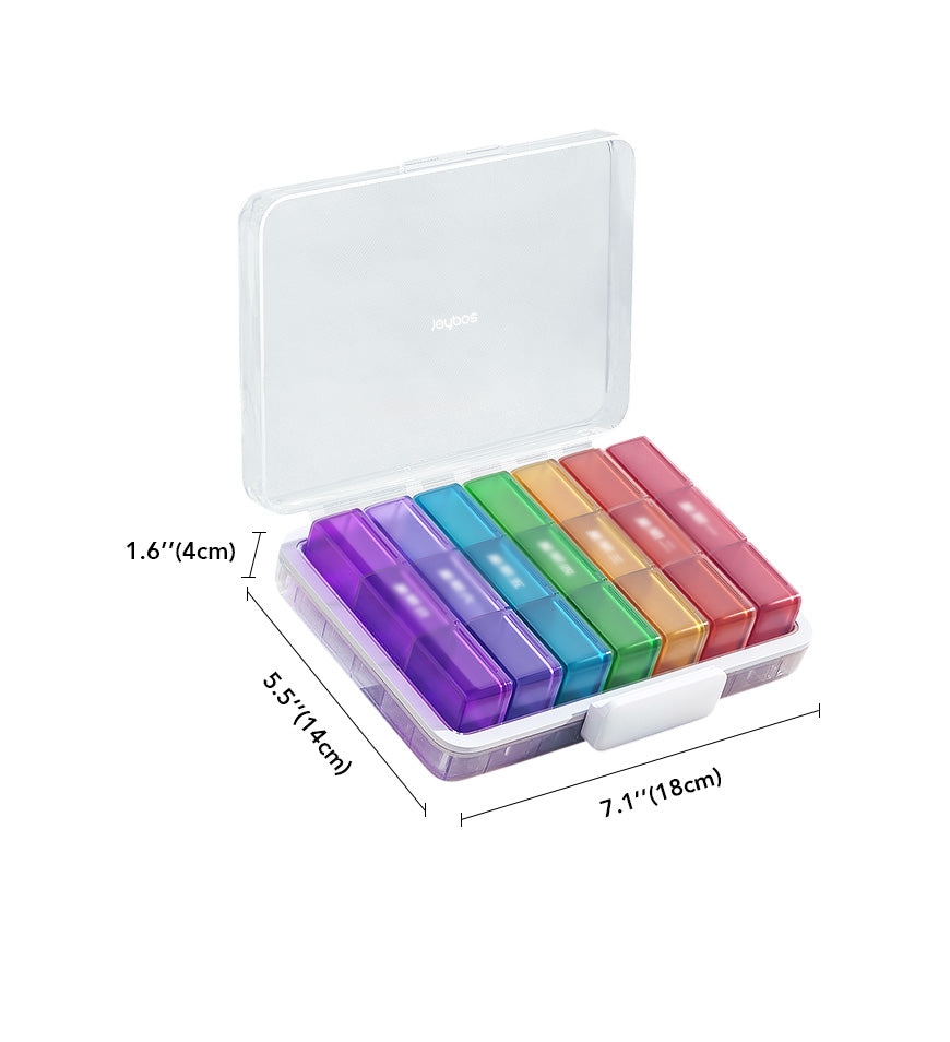 BlushBite® Weekly 7 Detachable Day Pill Organizer 3 Times A Day Z143
