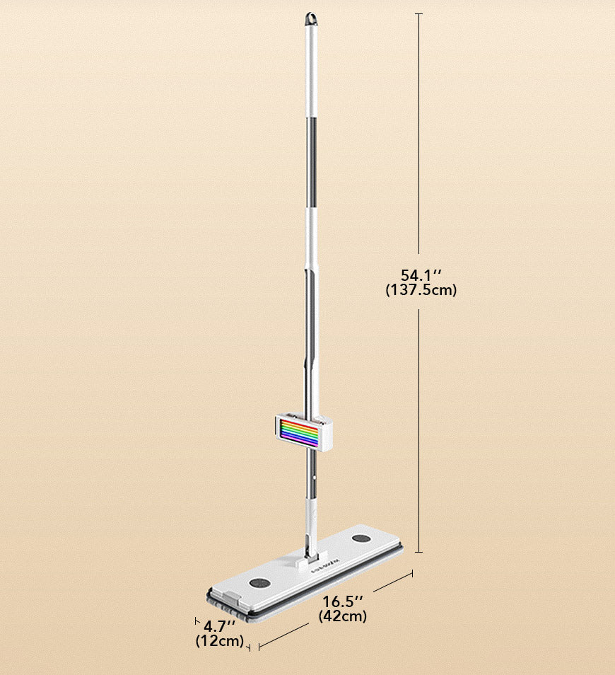 BlushBite® Flat Microfiber Mop with Integrated Wringing with 4 Microfiber Pads Z179