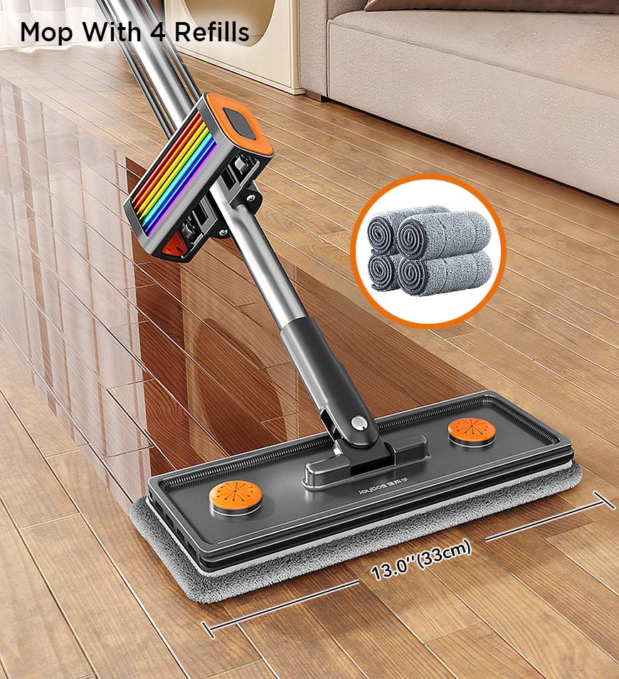 BlushBite® Household Hands Free Flat Floor Mop With Wringer Set Z99