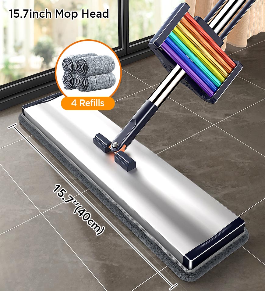 BlushBite® Hands Free Aluminum Flat Mop Wet and Dry Use Z152