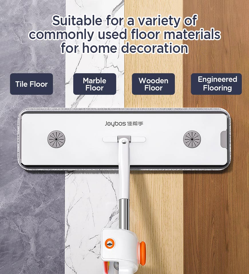 BlushBite® Adjustable Wet And Dry Floor Flat Mop With 2 Washable Pads Z44