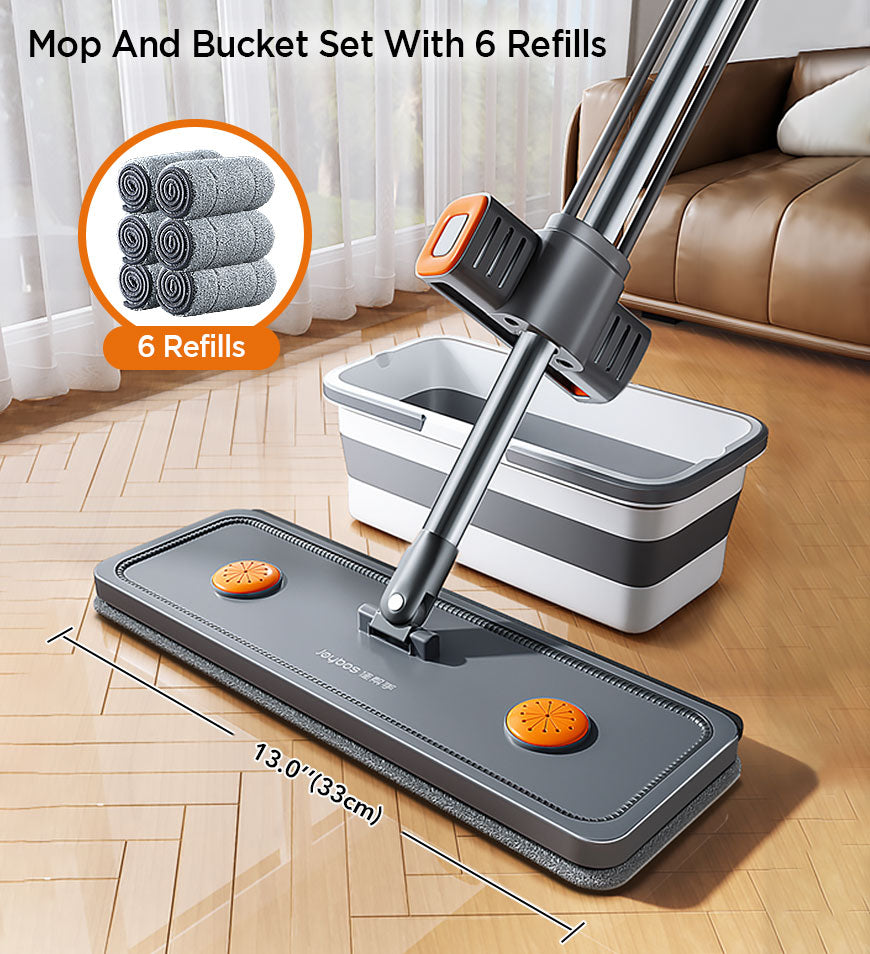 BlushBite® Household Hands Free Flat Floor Mop With Wringer Set Z99