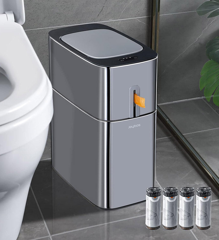 BlushBite® 4.5 Gal Motion Sensor Stainless Steel Automatic Privacy Trash Can Z105