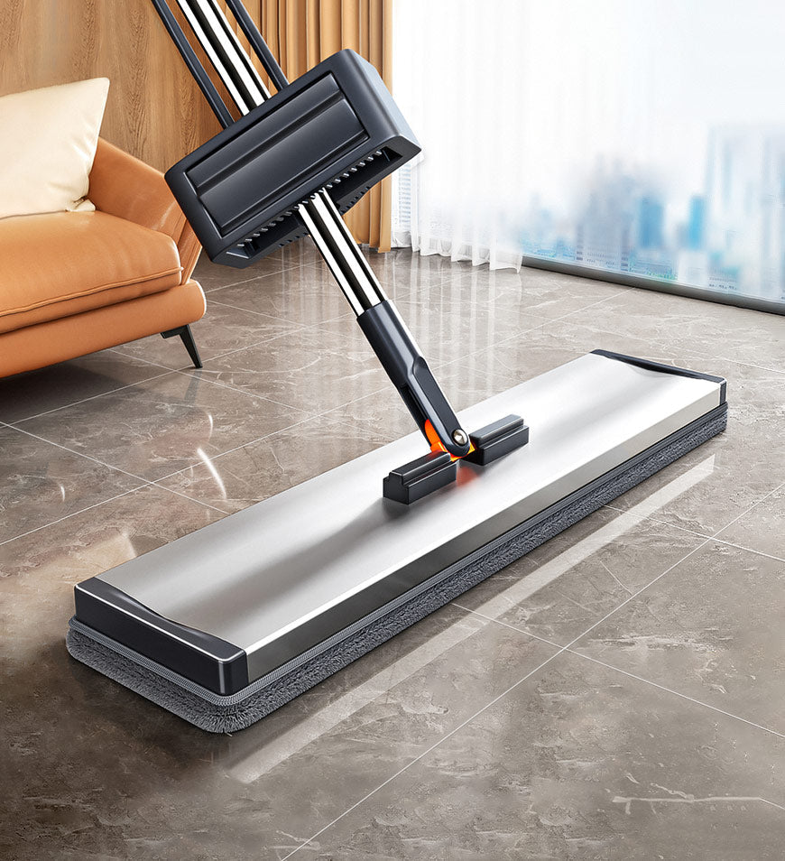 BlushBite® 59 Inch Alloy Flat Mop And Bucket For Home With Extra Refills Z149