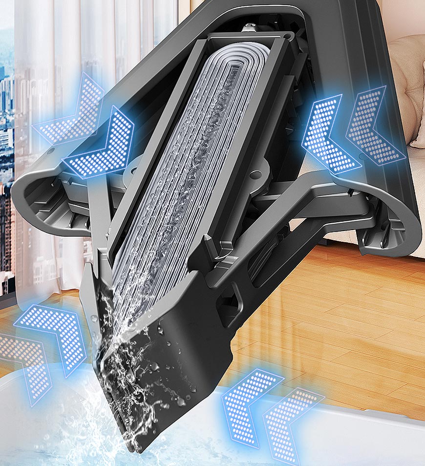 BlushBite® One Click Press Hands Free Wash Sponge Mops Z169
