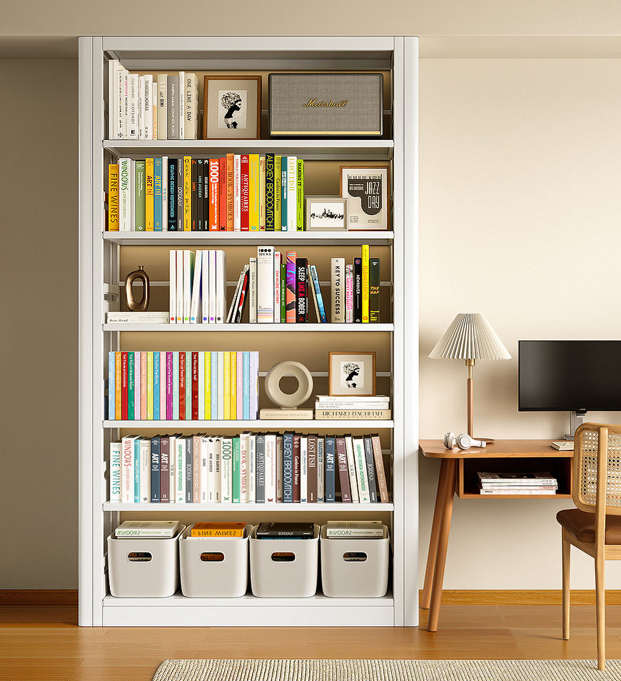BlushBite® Heavy Duty Metal Adjustable Bookshelf F214