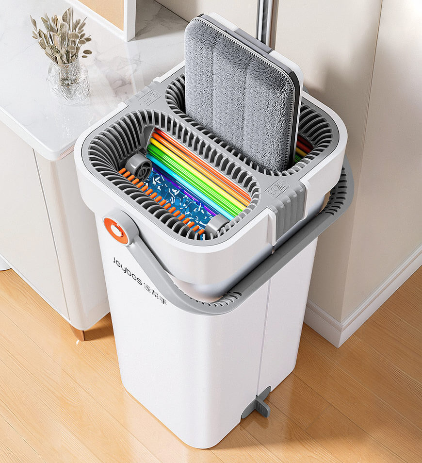 BlushBite® Upgrade 2+2 Scrapers 16" Large Flat Mop and Bucket System Z84