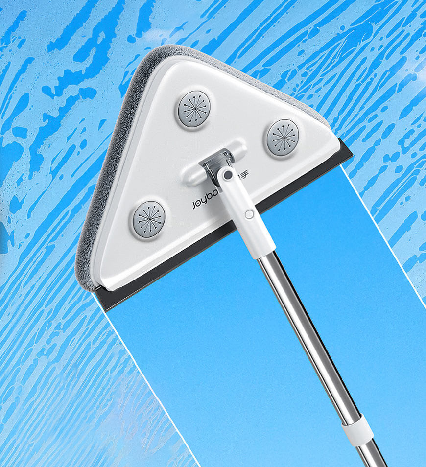 BlushBite® 65 Inches Rotating Triangle Wall Mop Cleaner With Window Squeegee Z20