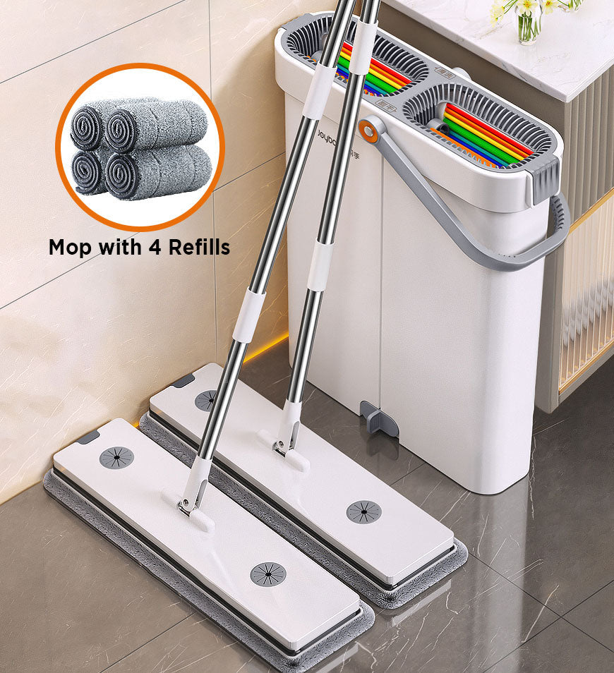 BlushBite® 2 Pcs Large Flat Floor Mop and Bucket Set With Upgrade Wringer Set Z41