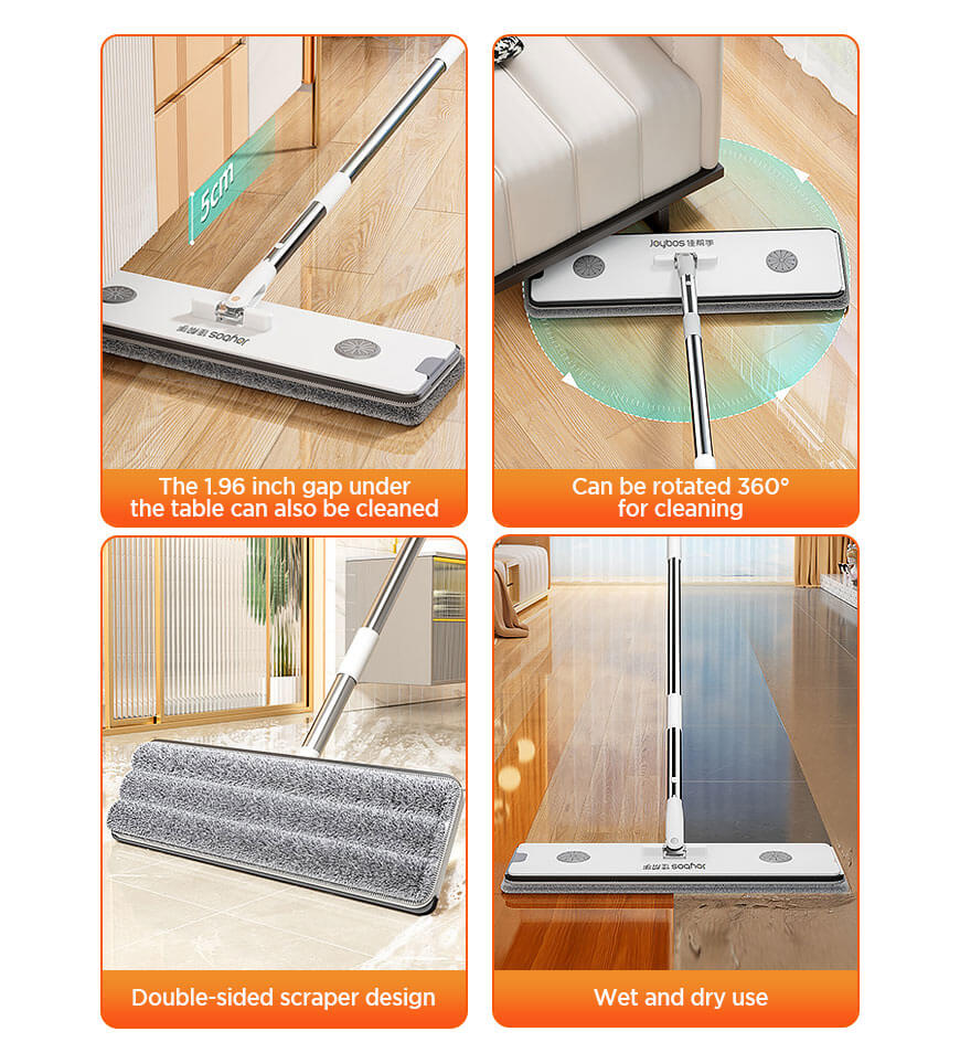 BlushBite® Upgrade 2+2 Scrapers 16" Large Flat Mop and Bucket System Z84