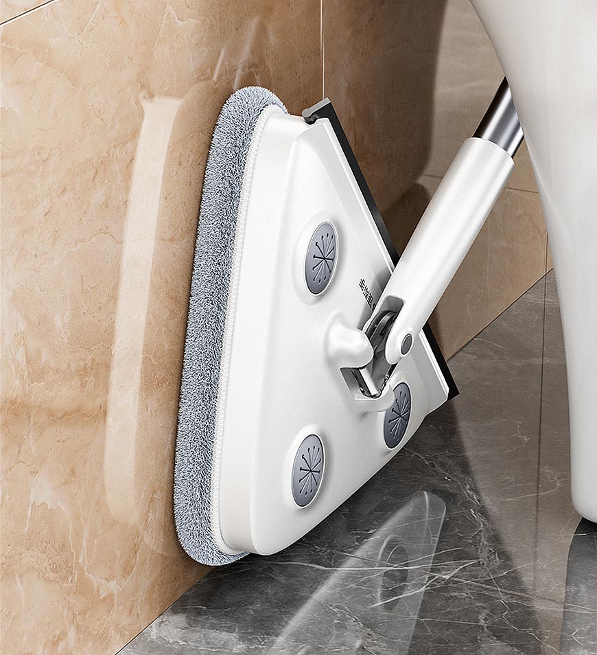 BlushBite® 65 Inches Rotating Triangle Wall Mop Cleaner With Window Squeegee Z20