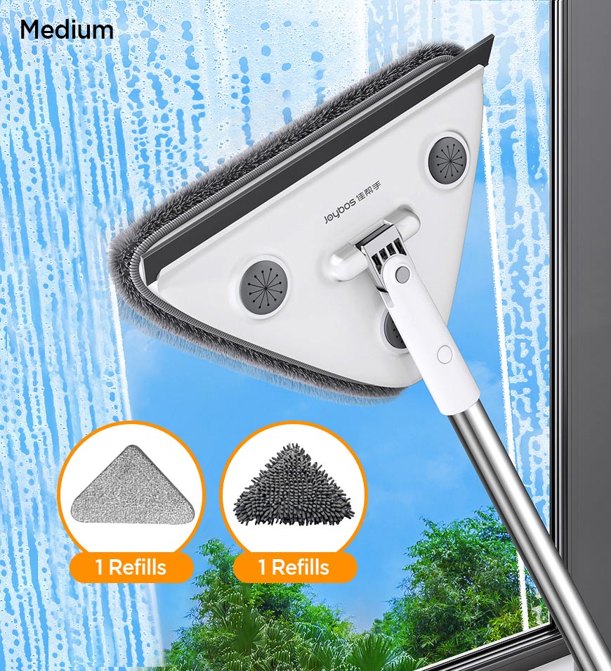 BlushBite® 65 Inches Rotating Triangle Wall Mop Cleaner With Window Squeegee Z20