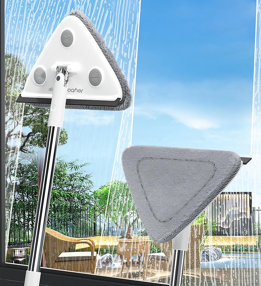 BlushBite® Long Handled Wall Cleaner with Microfiber and Chenille Pad Z138