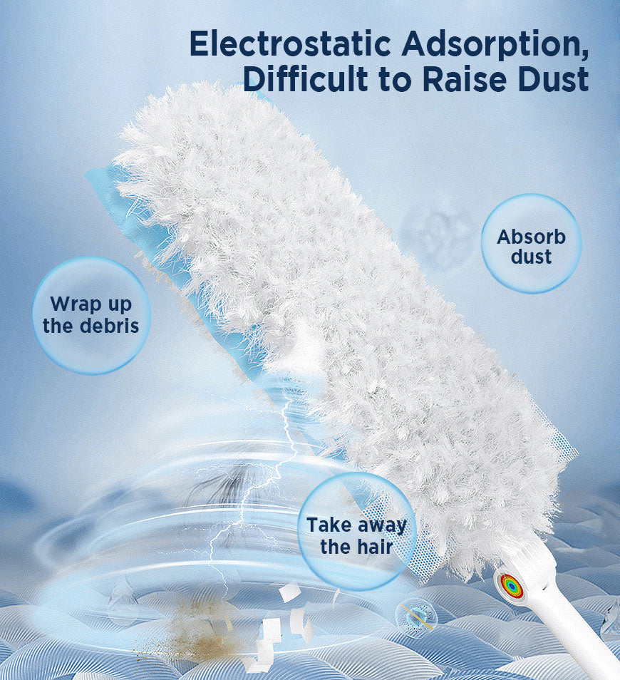 BlushBite® Electrostatic Duster Kit With Extender Handle And 10 Duster Refills Z193