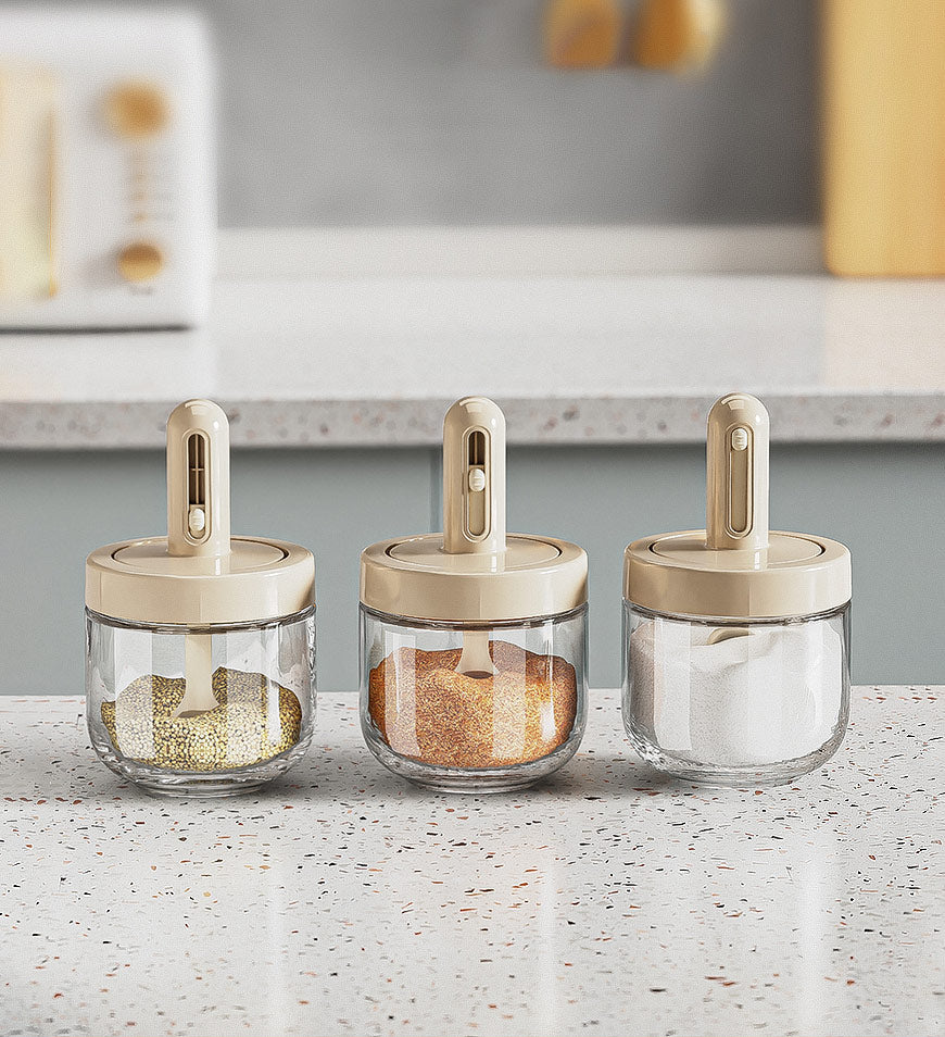 BlushBite® Retractable Bottle-Tight Glass Seasoning Jar F123