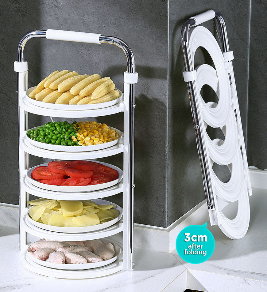 BlushBite® 5 Tier Vegetable Storage Tray Plate Rack for Kitchen Counter F76