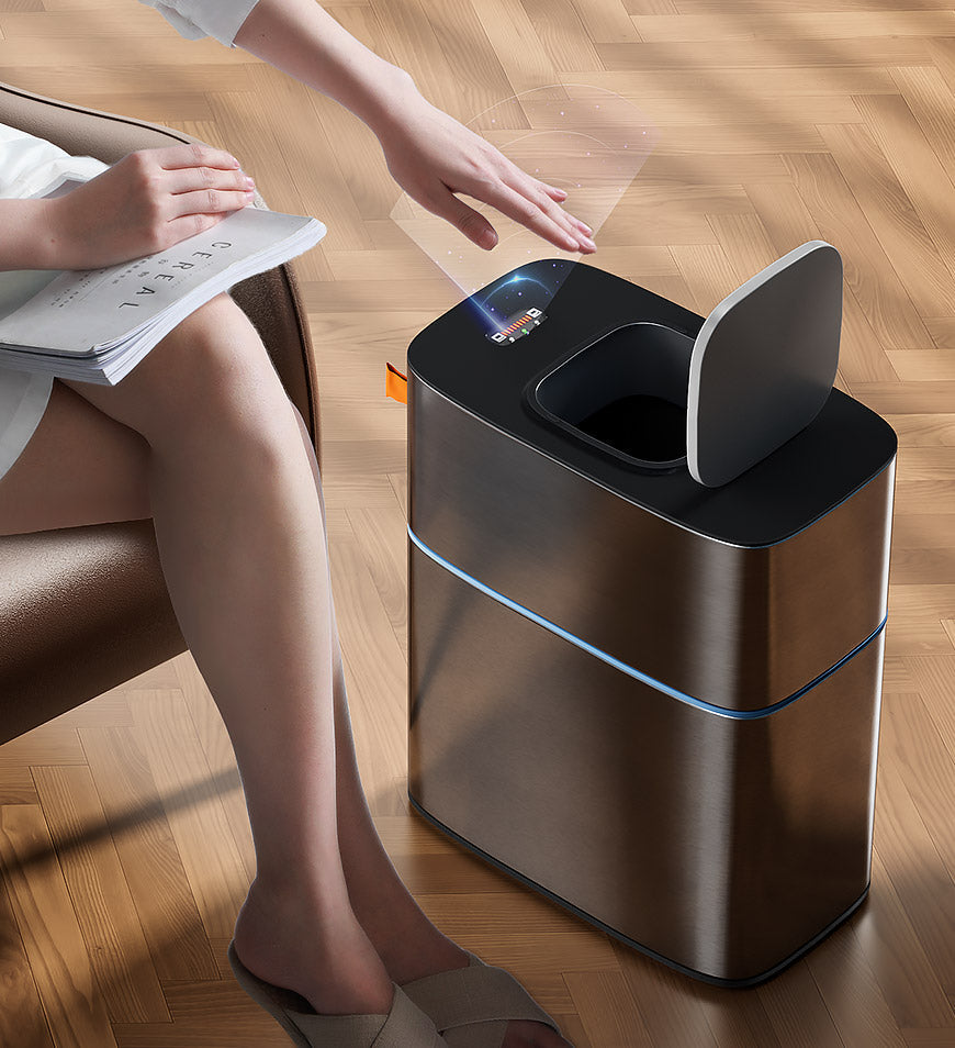 BlushBite® 4.5 GalStainless Steel Automatic Touchless Infrared Motion Sensor Trash Can