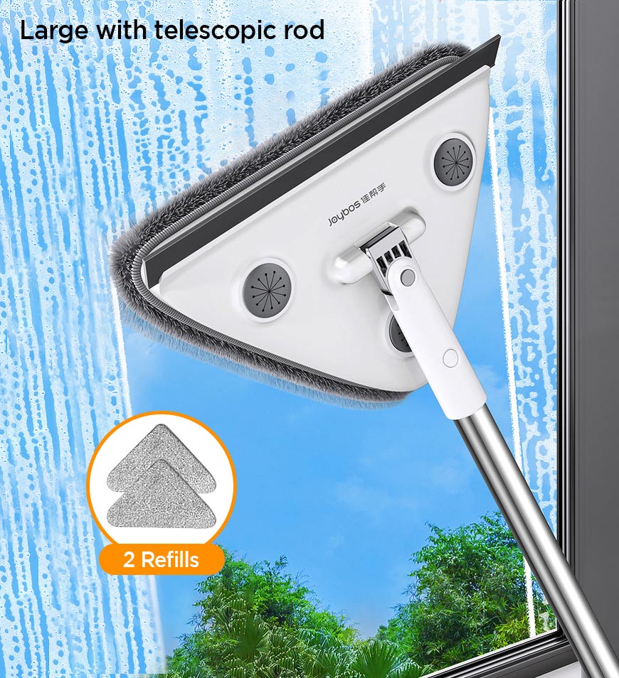 BlushBite® 65 Inches Rotating Triangle Wall Mop Cleaner With Window Squeegee Z20