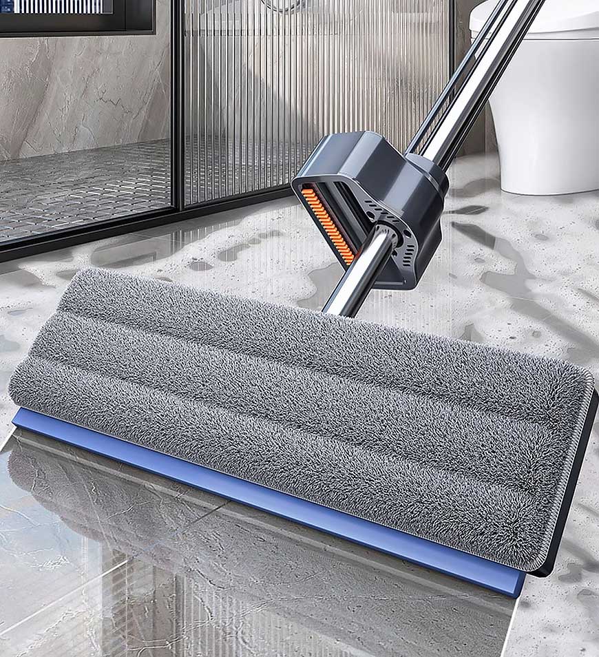 BlushBite® 59 Inch Alloy Flat Mop And Bucket For Home With Extra Refills Z149