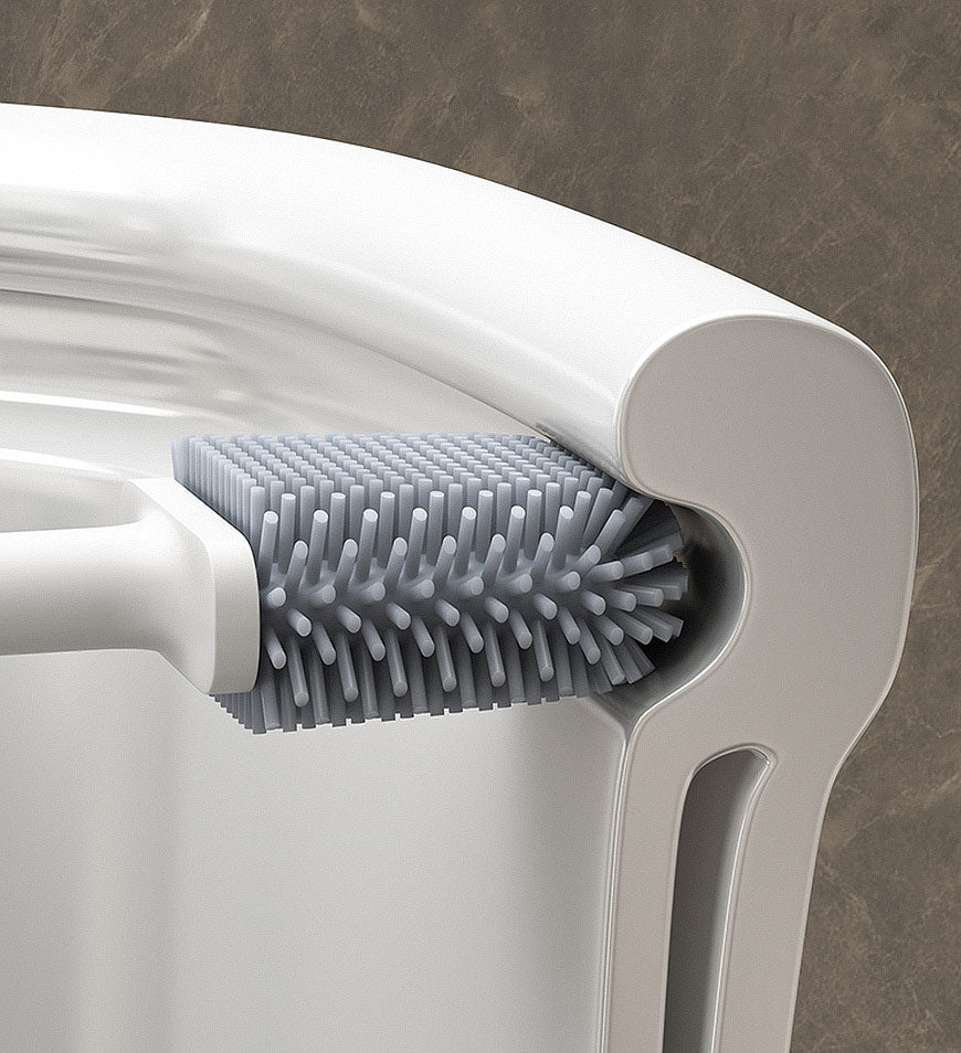 BlushBite® Toilet Brush and Holders with Solid Bristles Z52
