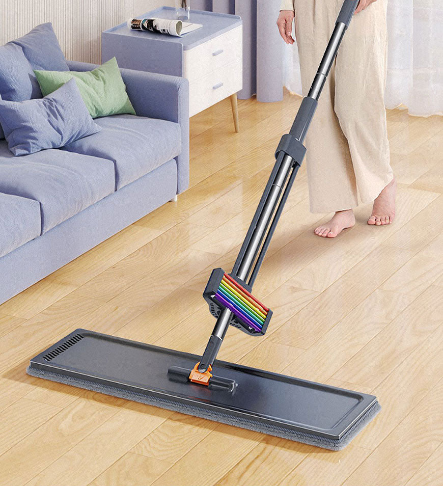 BlushBite® Hands Free Rainbow Flat Mop With Stainless Steel Handle Z151