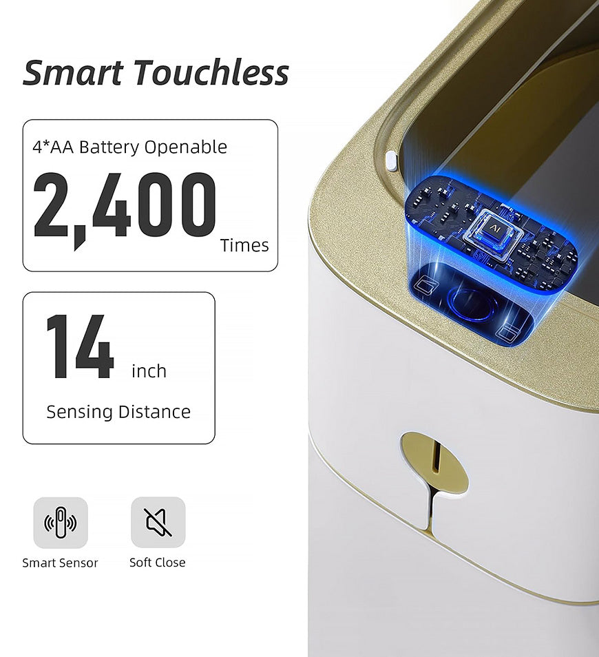 BlushBite® 4 Gallon Automatic Touchless Smart Bathroom Trash Can Z96